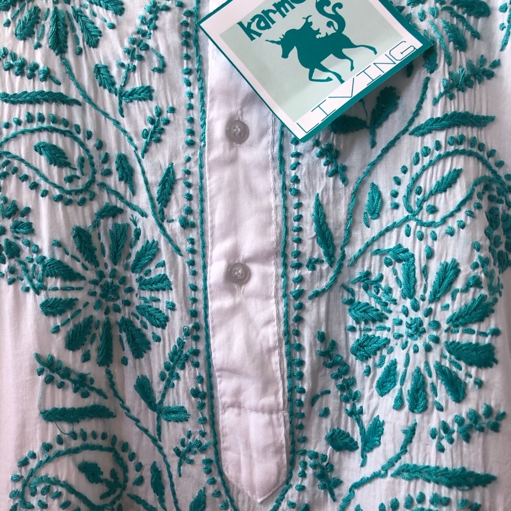 Karma Living embroidered coverup tunic. Handcrafted. Size 12. Brand new! - Picture 6 of 12